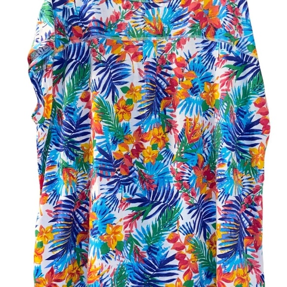 Woman Within Size 22/24 Bright Tropical Floral Print Casual Knit Tunic Top - Picture 5 of 8
